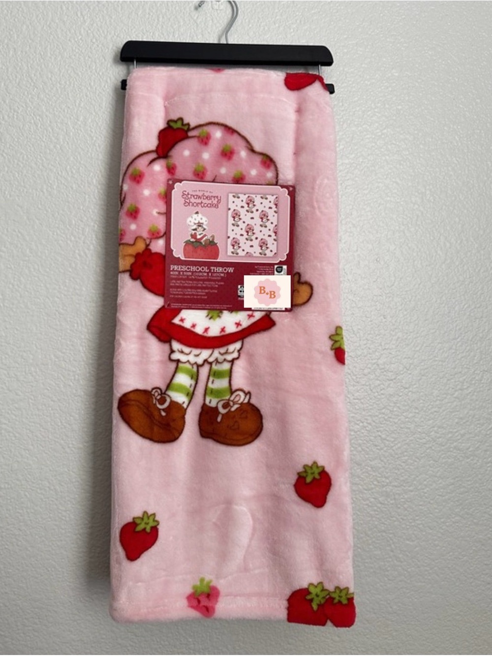 Strawberry Shortcake Pink Preschool Throw Blanket